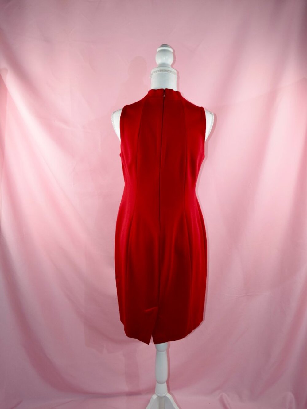Talbots Red Sleeveless Midi Dress | Square Neck | 6P Petite - Picture 3 of 6